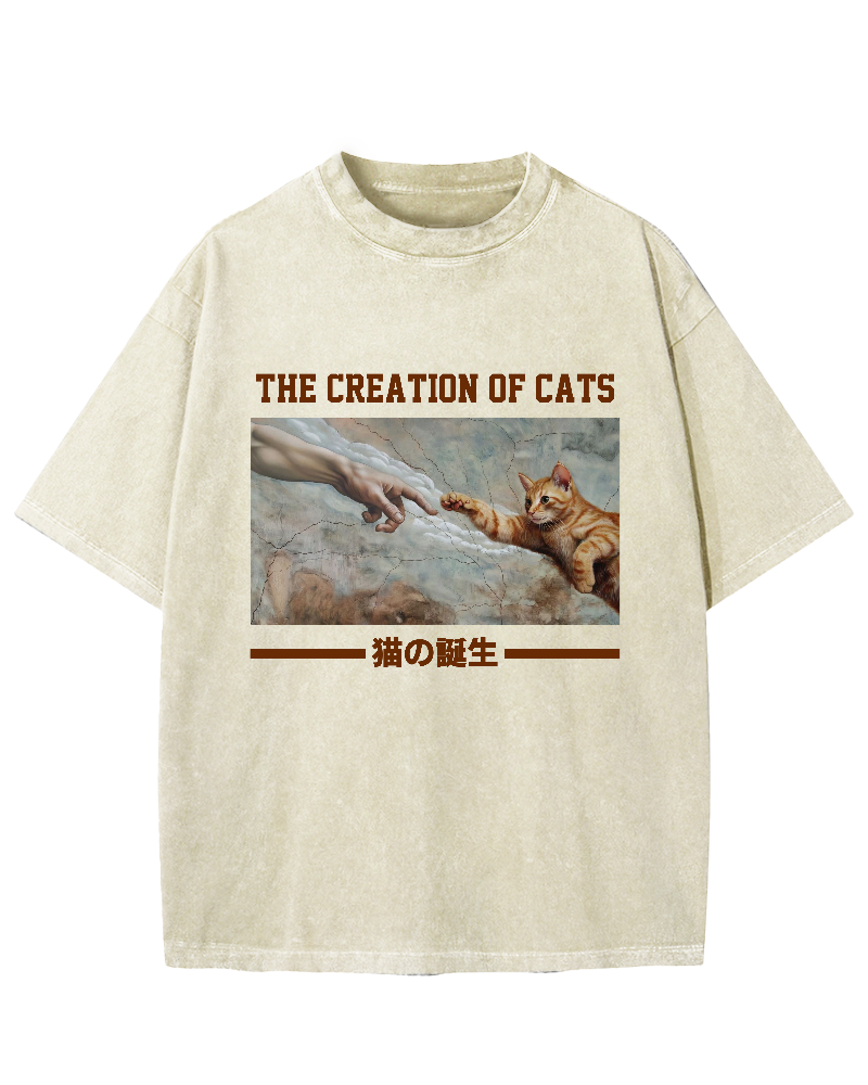 The creation of cats Vintage Washed T-shirt