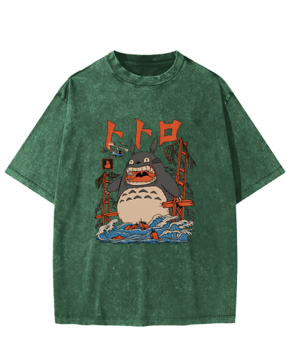 Cute Cartoon Japanese Style Vintage Distressed T-shirt-Zazasy