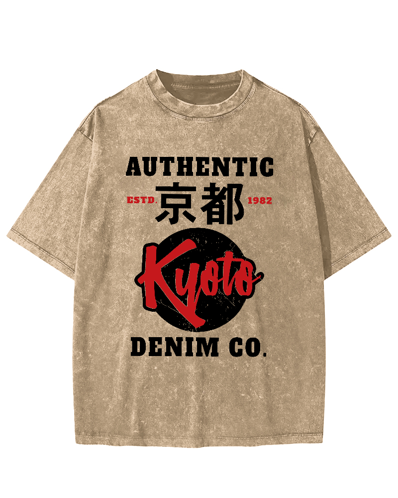 Kyoto, Japan Vintage Washed T-shirt-Zazasy
