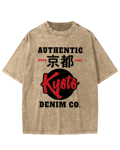 Kyoto, Japan Vintage Washed T-shirt-Zazasy