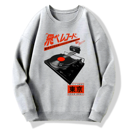 Retro Record Music Art Cotton Pullover Sweatshirt