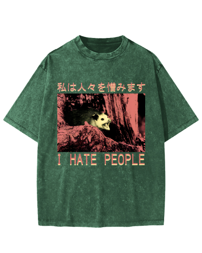 I Hate People Vintage Distressed T-shirt-Zazasy