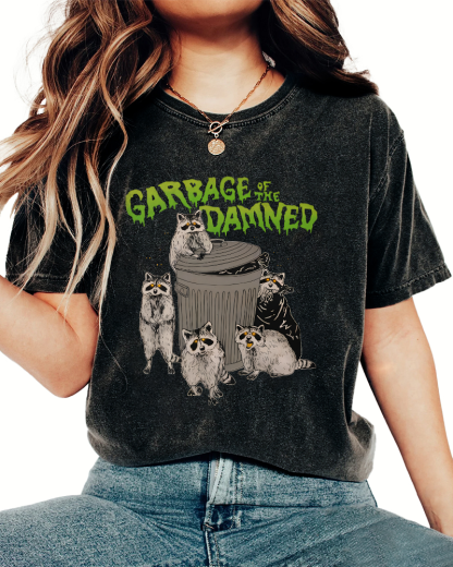 Cute Little Raccoon Vintage Distressed T-shirt-Zazasy