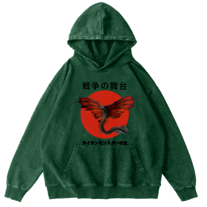 Battle Bat Vintage Washed Hoodie-Zazasy