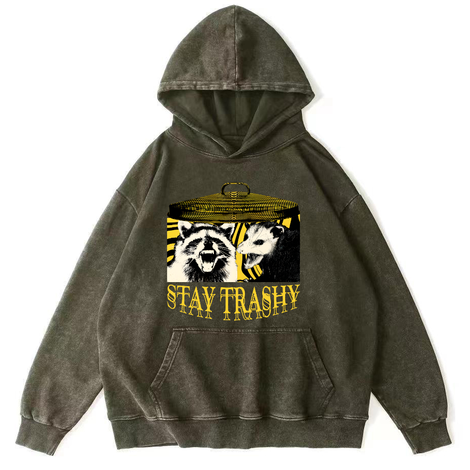 Raccoons and Mice Vintage Distressed Hoodie-Zazasy