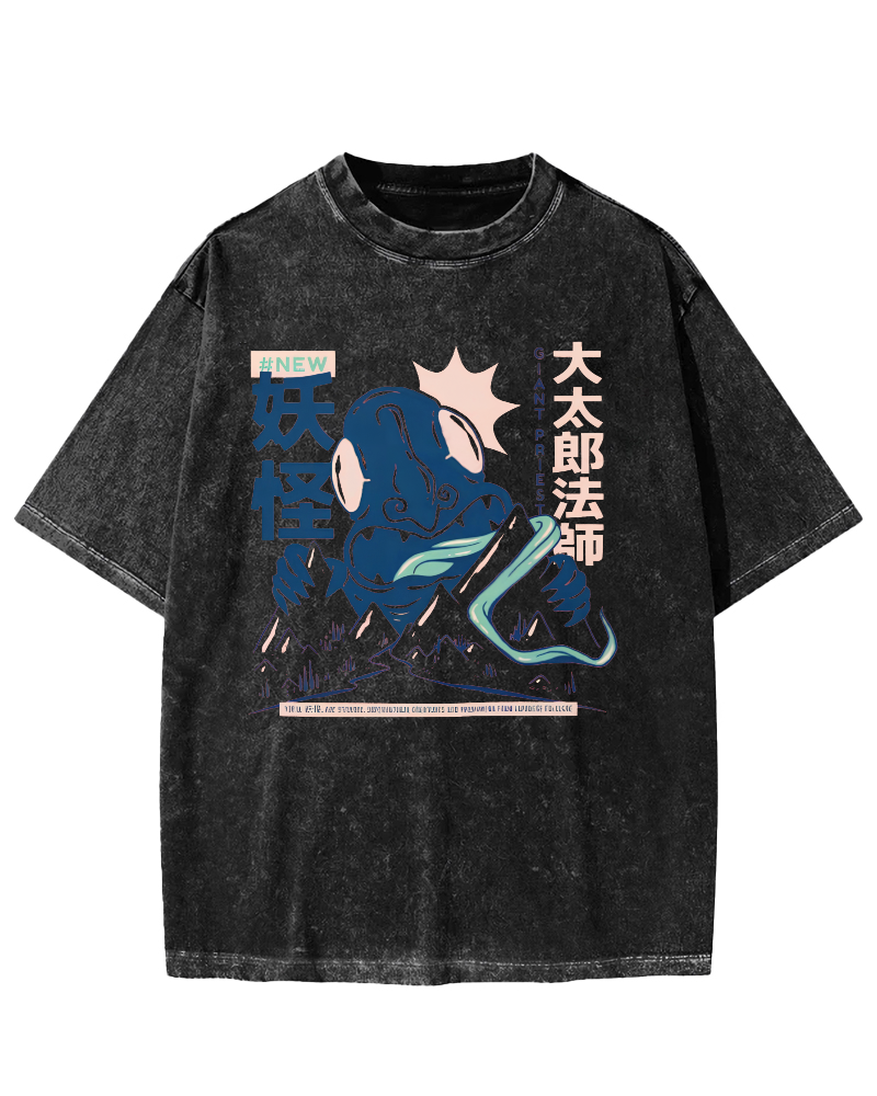 Taro Mage Monster Vintage Distressed T-shirt-Zazasy
