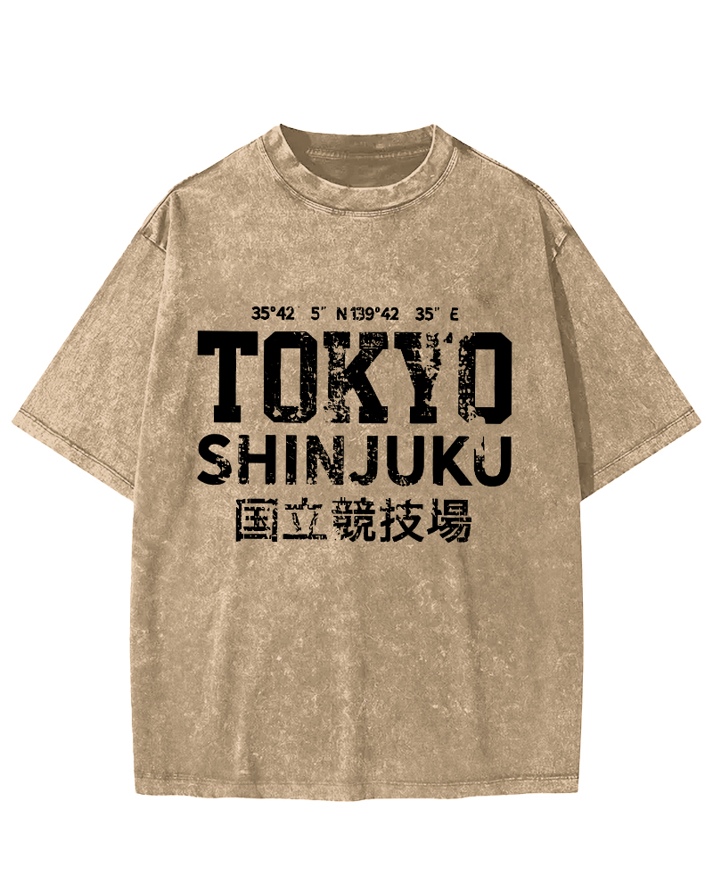 Tokyo National Stadium Vintage Washed T-shirt-Zazasy