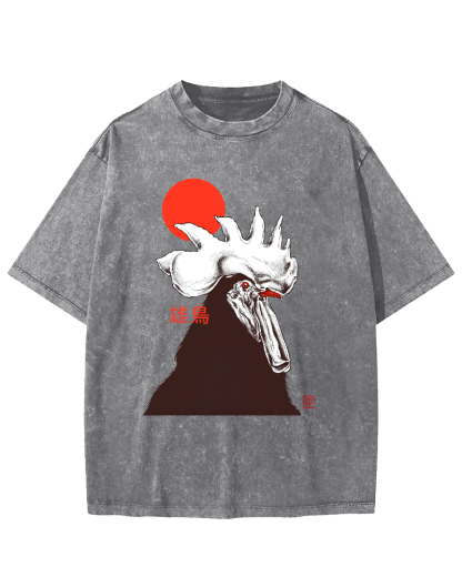 Japanese Strong Chicken Vintage Distressed T-shirt