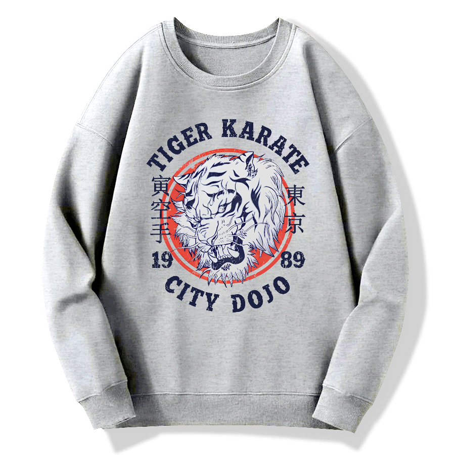 Tiger Karate City Dojo retro Cotton Pullover Sweatshirt
