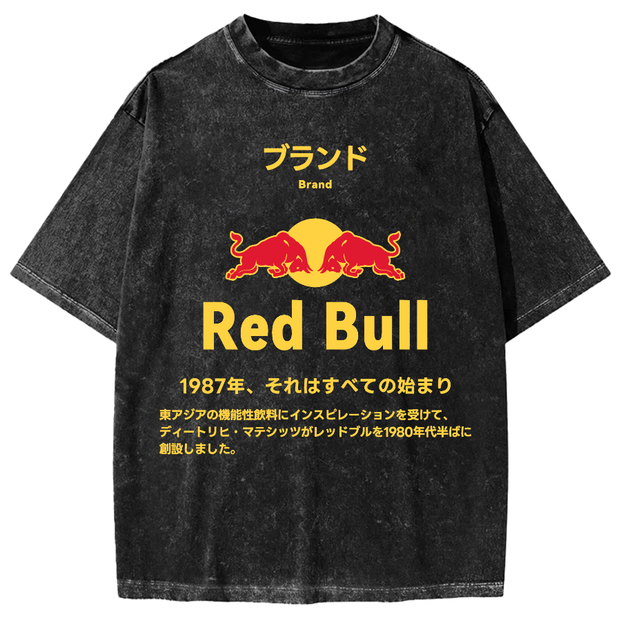 Red Bull Vintage Wash Japanese Design Vintage Washed T-shirt
