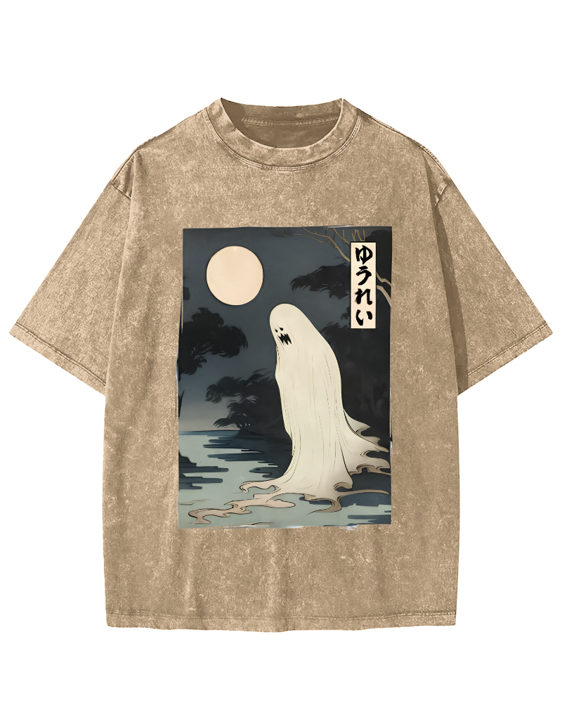 The Terrifying Scenes of Halloween Vintage Washed T-shirt-Zazasy