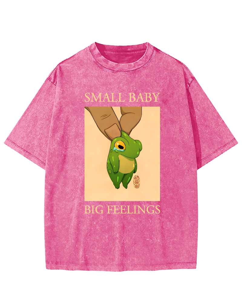 SAMLL BABY BIG FEELINGS  Vintage Washed T-shirt