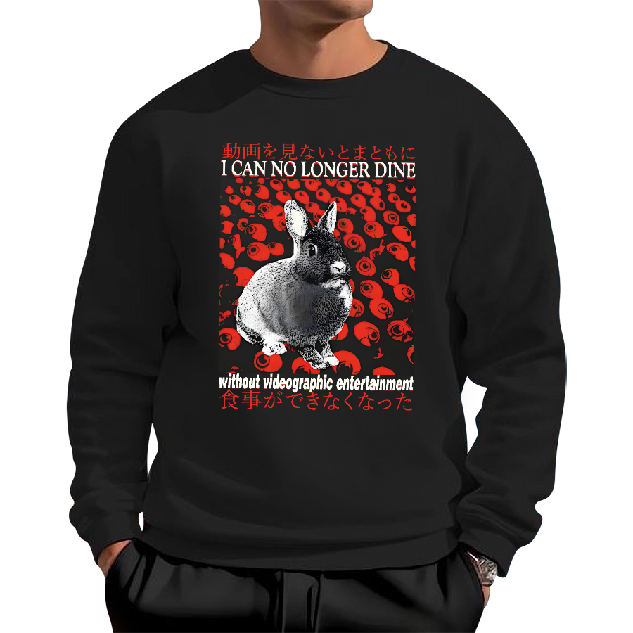 I can no longer dine rabbit Cotton Pullover Sweatshirt