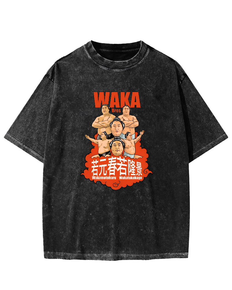 Japanese sumo wrestler Vintage Washed T-shirt
