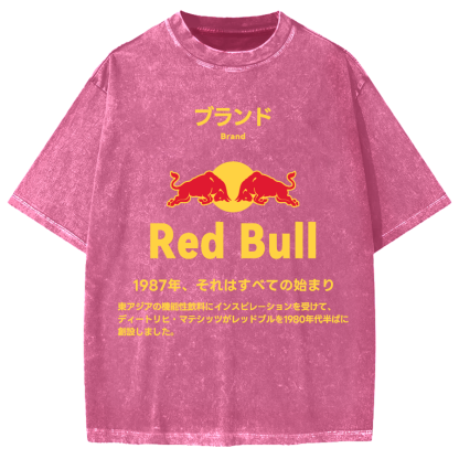 Red Bull Vintage Wash Japanese Design Vintage Washed T-shirt