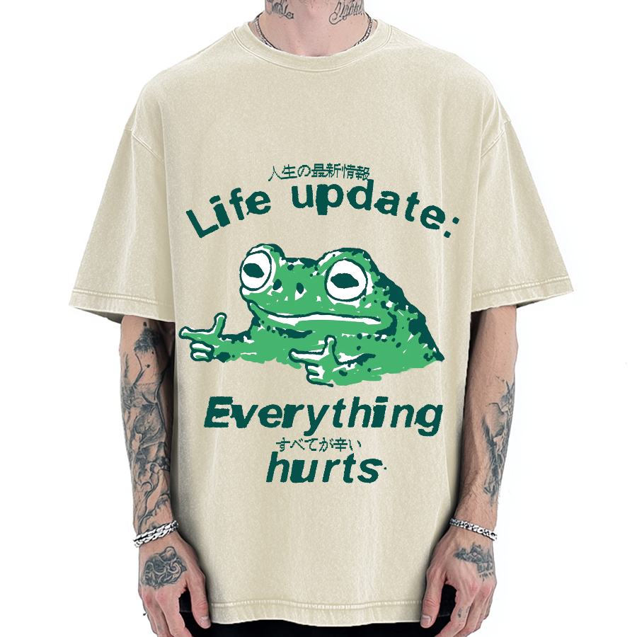 Life Update Harts Frog Vintage Washed T-shirt