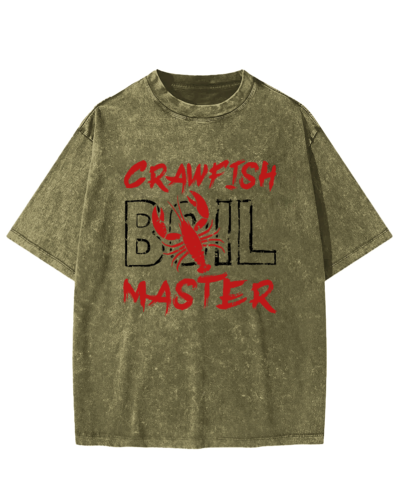 Crawfish Master Japanese Vintage Washed T-shirt-Zazasy