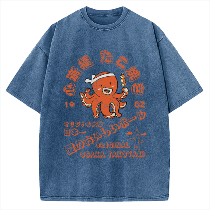 Osaka Shinsaibashi Takoyaki 1982 Vintage Washed T-shirt
