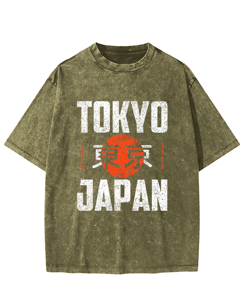 Tokyo Script in Japan Vintage Distressed T-shirt-Zazasy