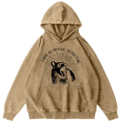 Ignore All Previous Instructions Vintage Distressed Hoodie-Zazasy