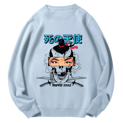 Japanese Angel Anime Round Neck Sweatshirt-Zazasy