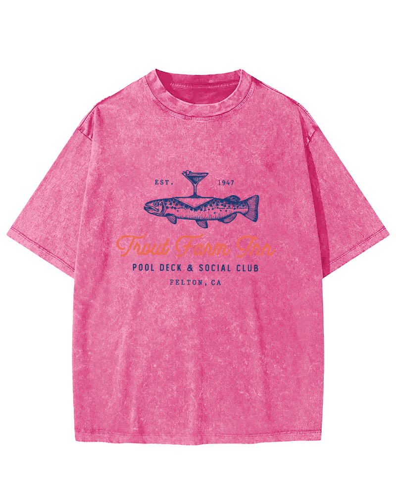 Japanese Seafood Vintage Washed T-shirt-Zazasy