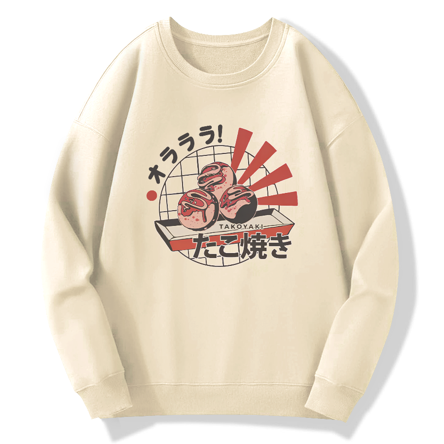 Takoyaki Japanese Cotton Pullover Sweatshirt