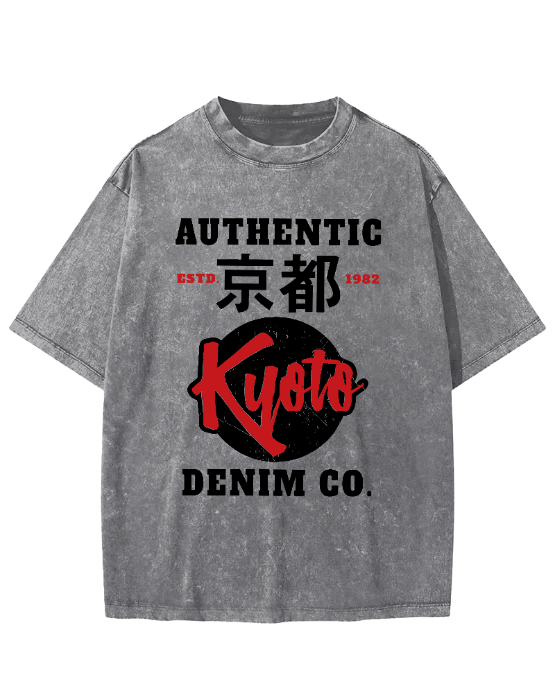 Kyoto, Japan Vintage Washed T-shirt-Zazasy