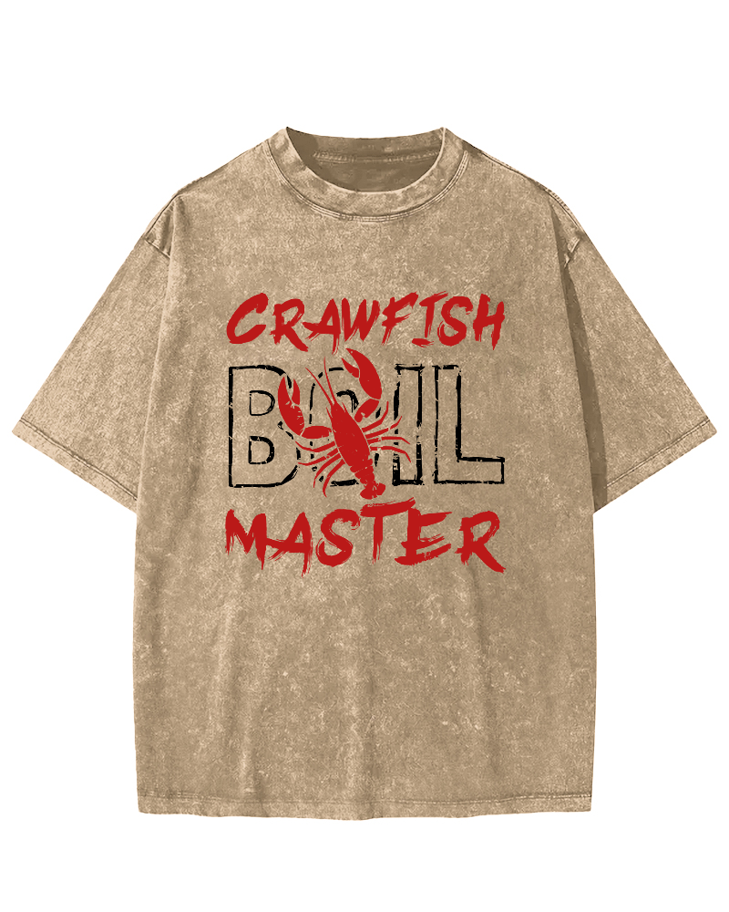 Crawfish Master Japanese Vintage Washed T-shirt-Zazasy