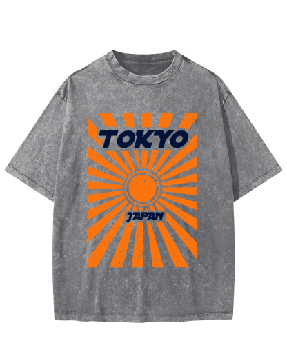 Tokyo, Japan Vintage Washed T-shirt-Zazasy