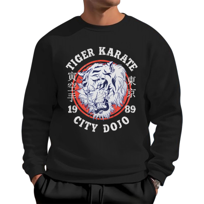 Tiger Karate City Dojo retro Cotton Pullover Sweatshirt