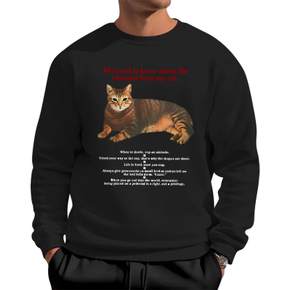 Cat Retro Cotton Pullover Sweatshirt