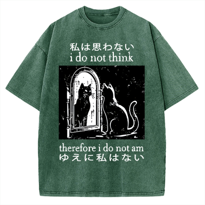 Thinking Cat Vintage Washed T-shirt