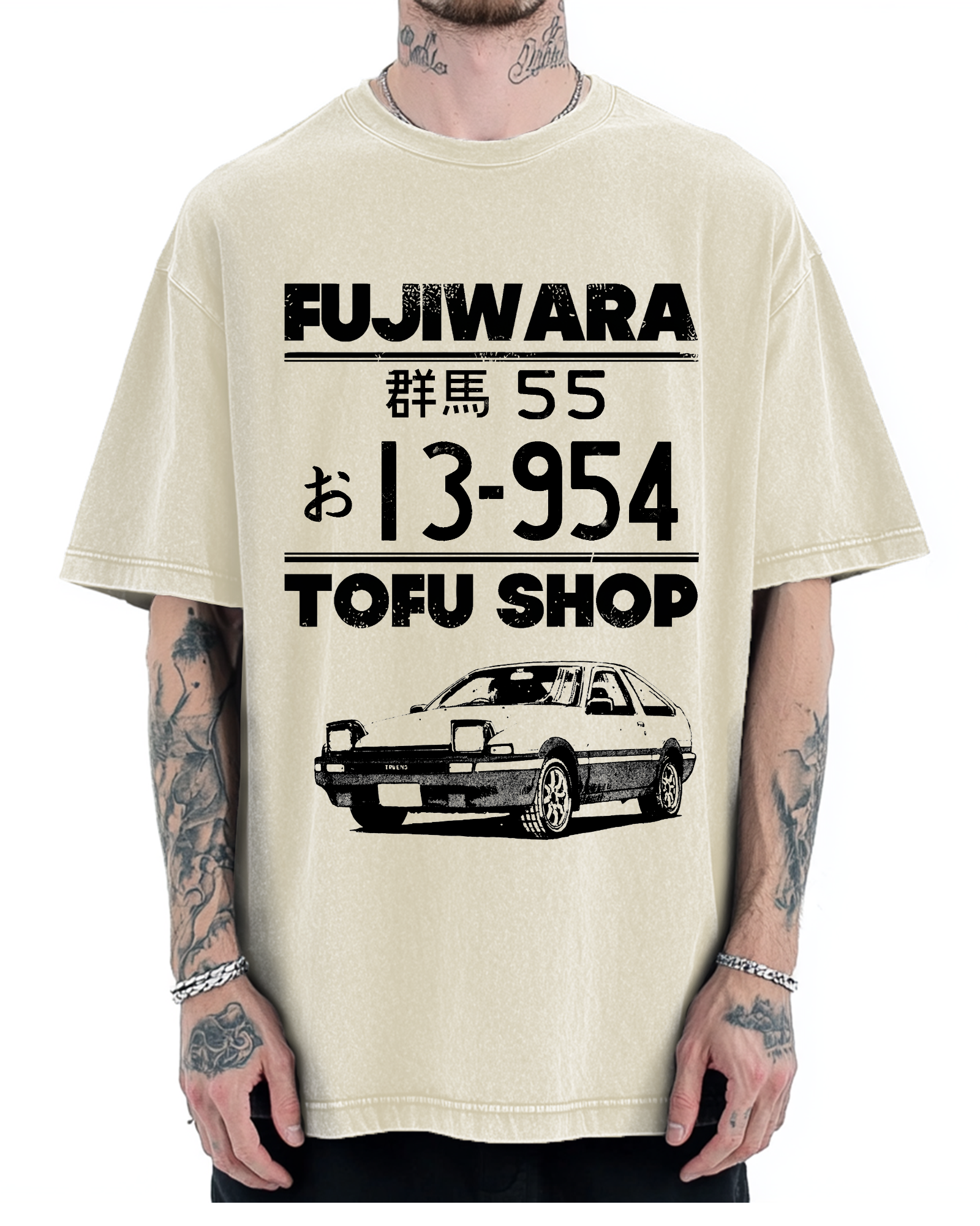 Fujiwara tofu shop Car Vintage Washed T-shirt