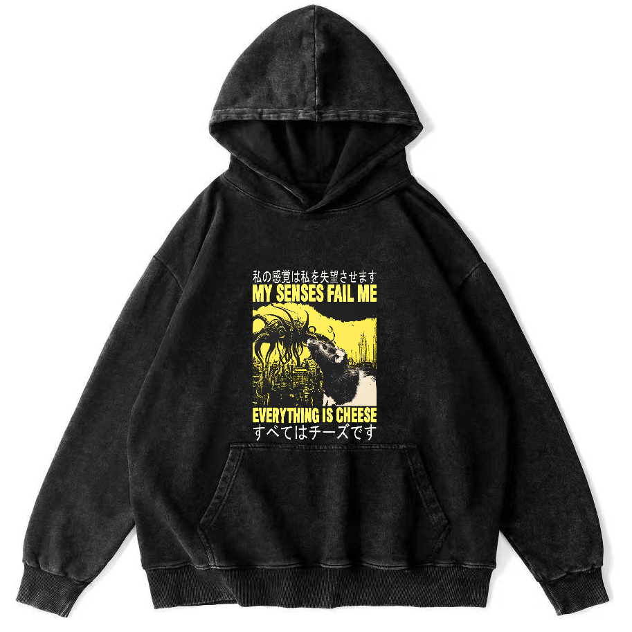 Mouse Pattern Japanese Style Vintage Distressed Hoodie-Zazasy