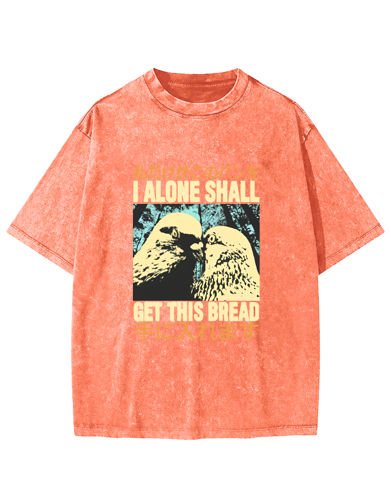 Vintage Dove Pattern Japanese Washed T-shirt-Zazasy