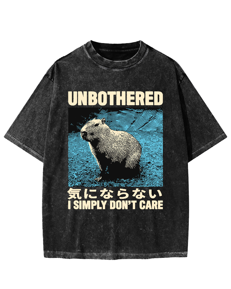 Unbothered Capybara Vintage Washed T-shirt