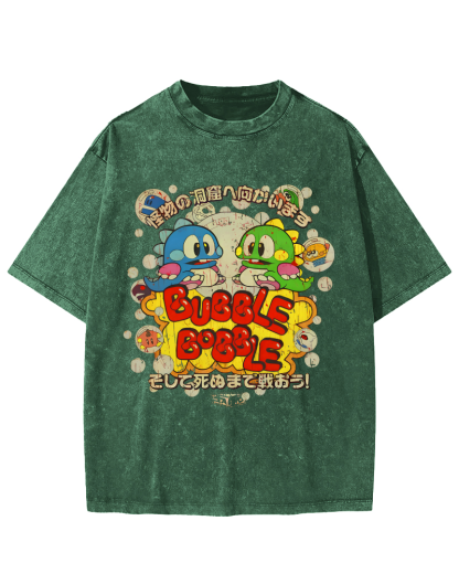 Monster Paradise Japanese Vintage Washed T-shirt-Zazasy