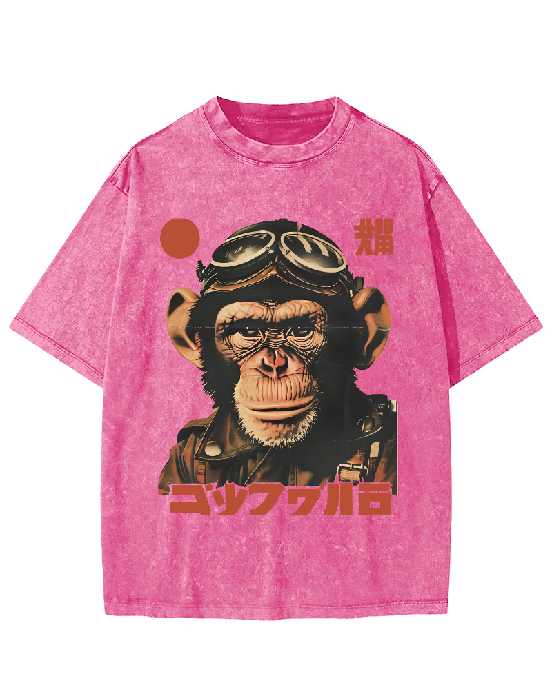 Gorilla Japanese Vintage Distressed T-shirt-Zazasy