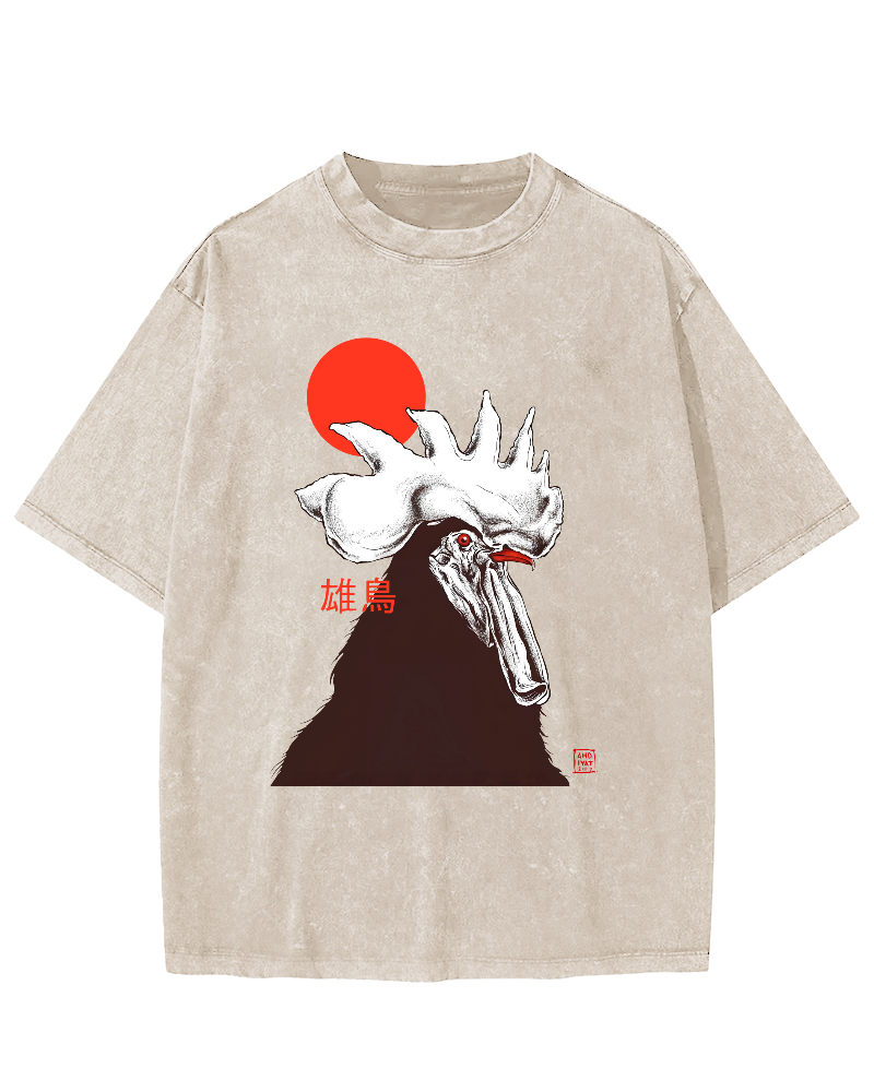 Japanese Strong Chicken Vintage Distressed T-shirt
