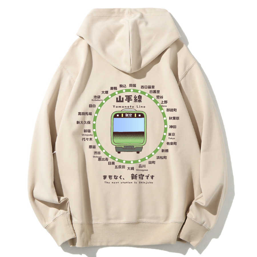 Yamanote Line Map & Info Cotton Hoodie