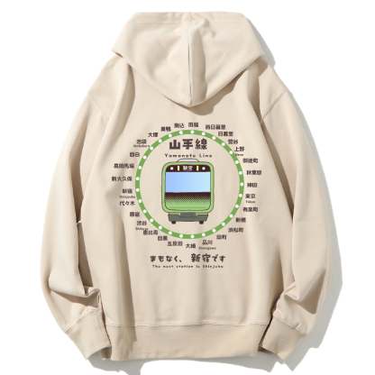 Yamanote Line Map & Info Cotton Hoodie