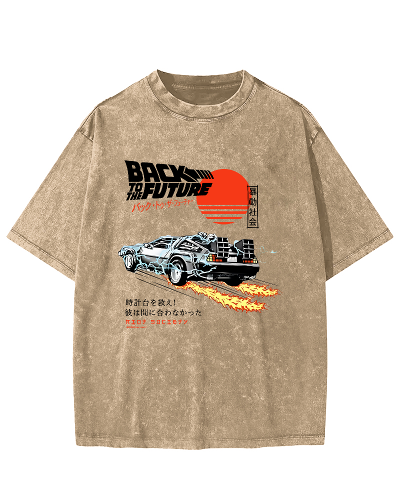 Riot Society Motorcycle Japanese Style Vintage Washed T-shirt