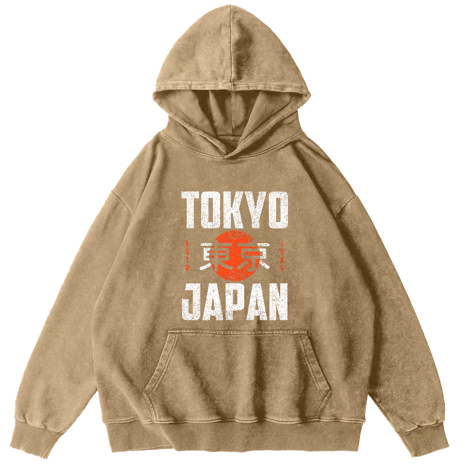 Tokyo Script In Japan Vintage Distressed Hoodie-Zazasy