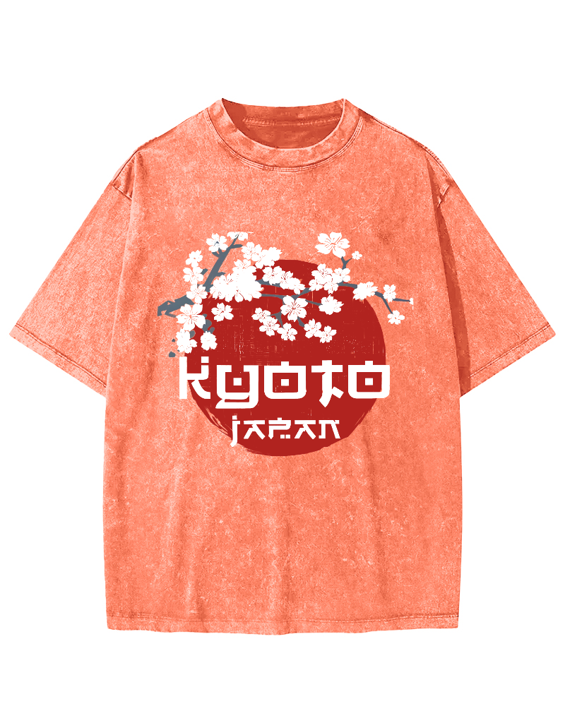 Cerasus Yedoensis  Vintage Washed T-shirt-Zazasy