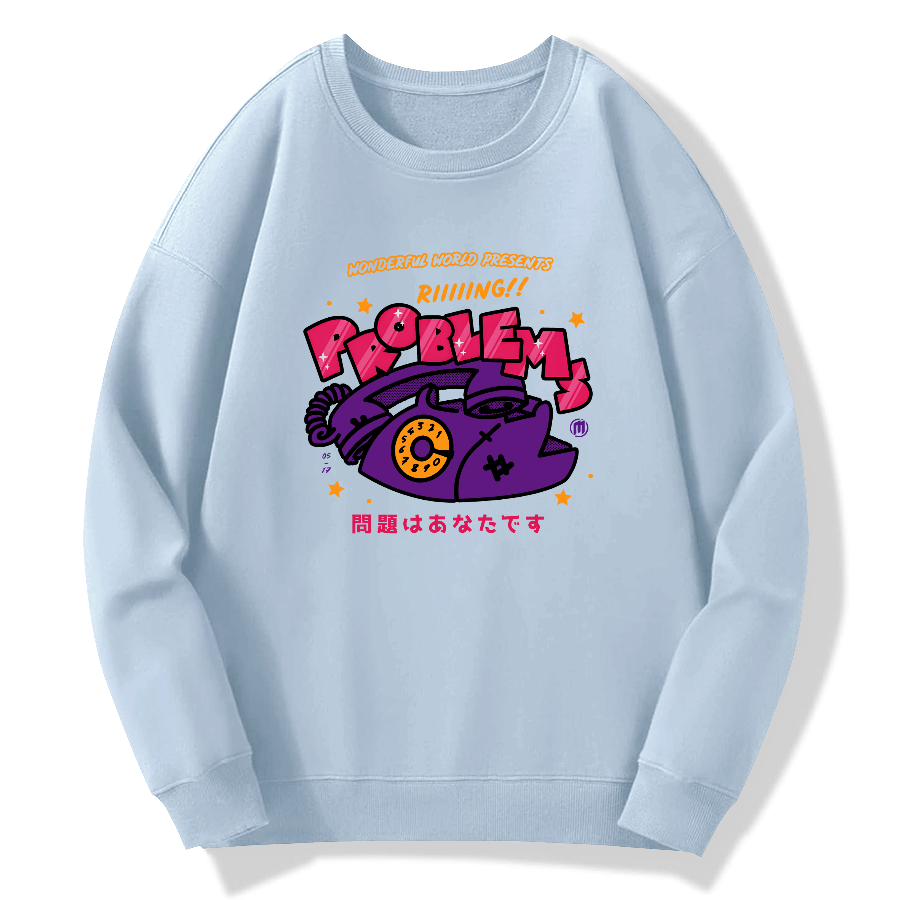 Retro phone Japanese style Cotton Pullover Sweatshirt