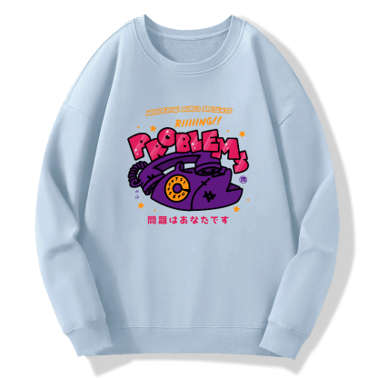 Retro phone Japanese style Cotton Pullover Sweatshirt