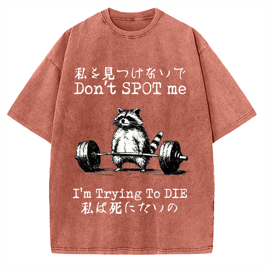 Don't Spot Me I'm Trying To Die Raccoon Vintage Washed T-shirt