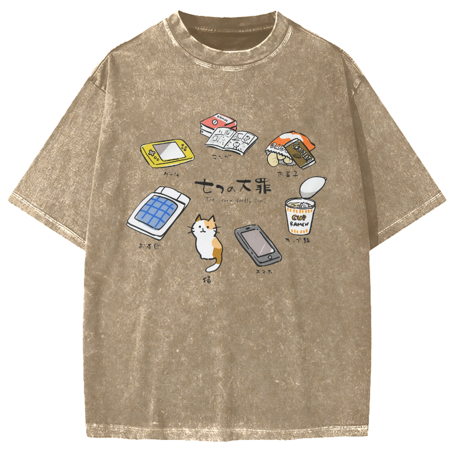 The Seven Deadly Sins Japanese Vintage Washed T-shirt