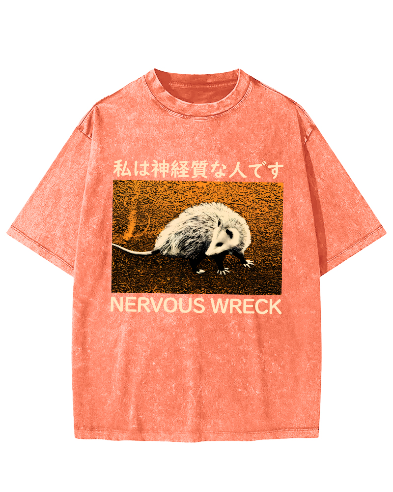 Nervous Wreck The Japanese Style Opossum Vintage Distressed T-shirt-Zazasy